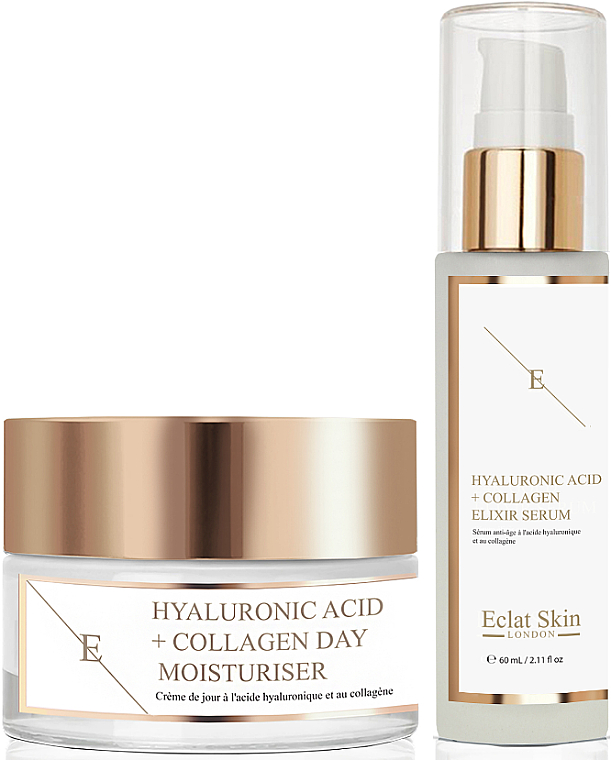 Набір - Eclat Skin London Hyaluronic Acid & Collagen (f/ser/60ml + f/cream/50ml) — фото N1