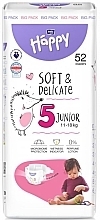 Дитячі підгузки 11-18 кг, розмір 5 Junior, 52 шт. - Bella Baby Happy Soft & Delicate — фото N1
