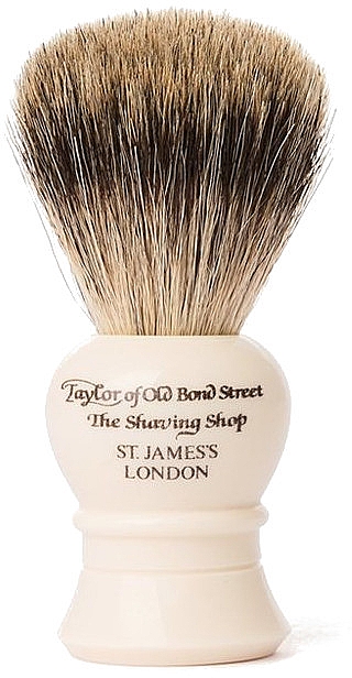 Помазок для бритья, P2233, бежевый - Taylor of Old Bond Street Shaving Brush Pure Badger size S — фото N1