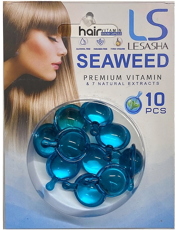 Тайські капсули для волосся з водоростями - Lesasha Hair Serum Vitamin Seaweed