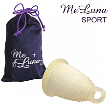 Духи, Парфюмерия, косметика Менструальная чаша с петлей, размер M, золотой глиттер - MeLuna Sport Menstrual Cup 