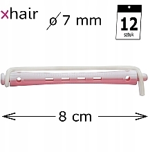 Бигуди-коклюшки для холодной завивки, d7 мм, бело-розовые, 12 шт - Xhair — фото N2