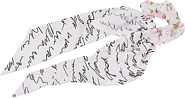 Парфумерія, косметика Резинка для волосся зі стрічкою, біла з дизайном - Lolita Accessories
