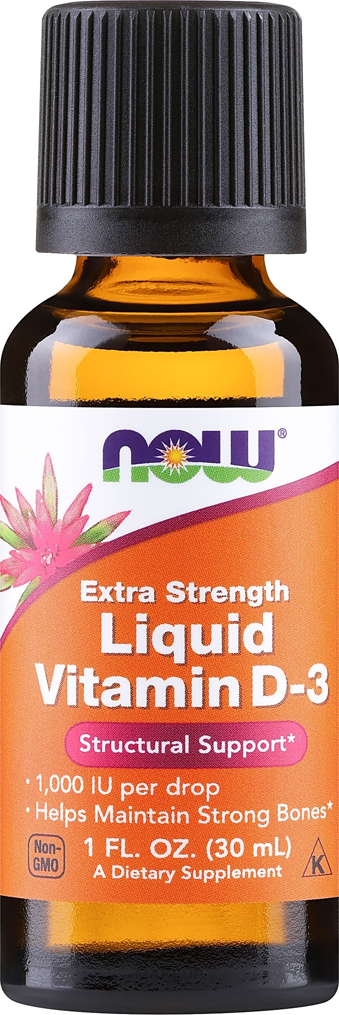 Каплі "Вітамін Д3. Додаткова сила" - Now Foods Liquid Vitamin D3 Extra Strenght 1000 IU — фото 30ml
