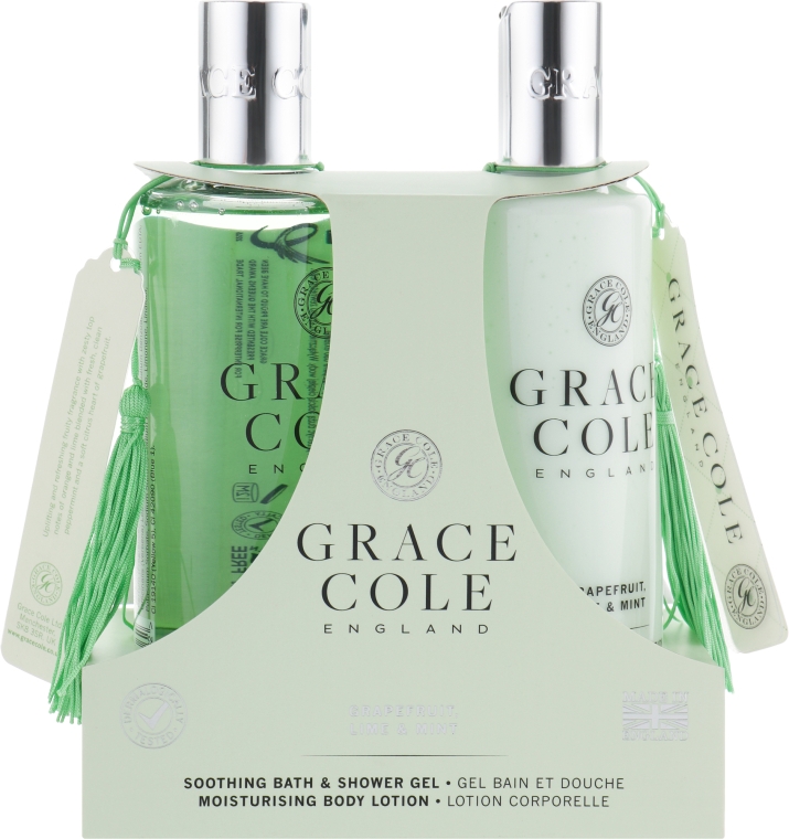 Набір - Grace Cole Grapefruit, Lime & Mint (sh/gel/300ml + b/lot/300ml) — фото N1