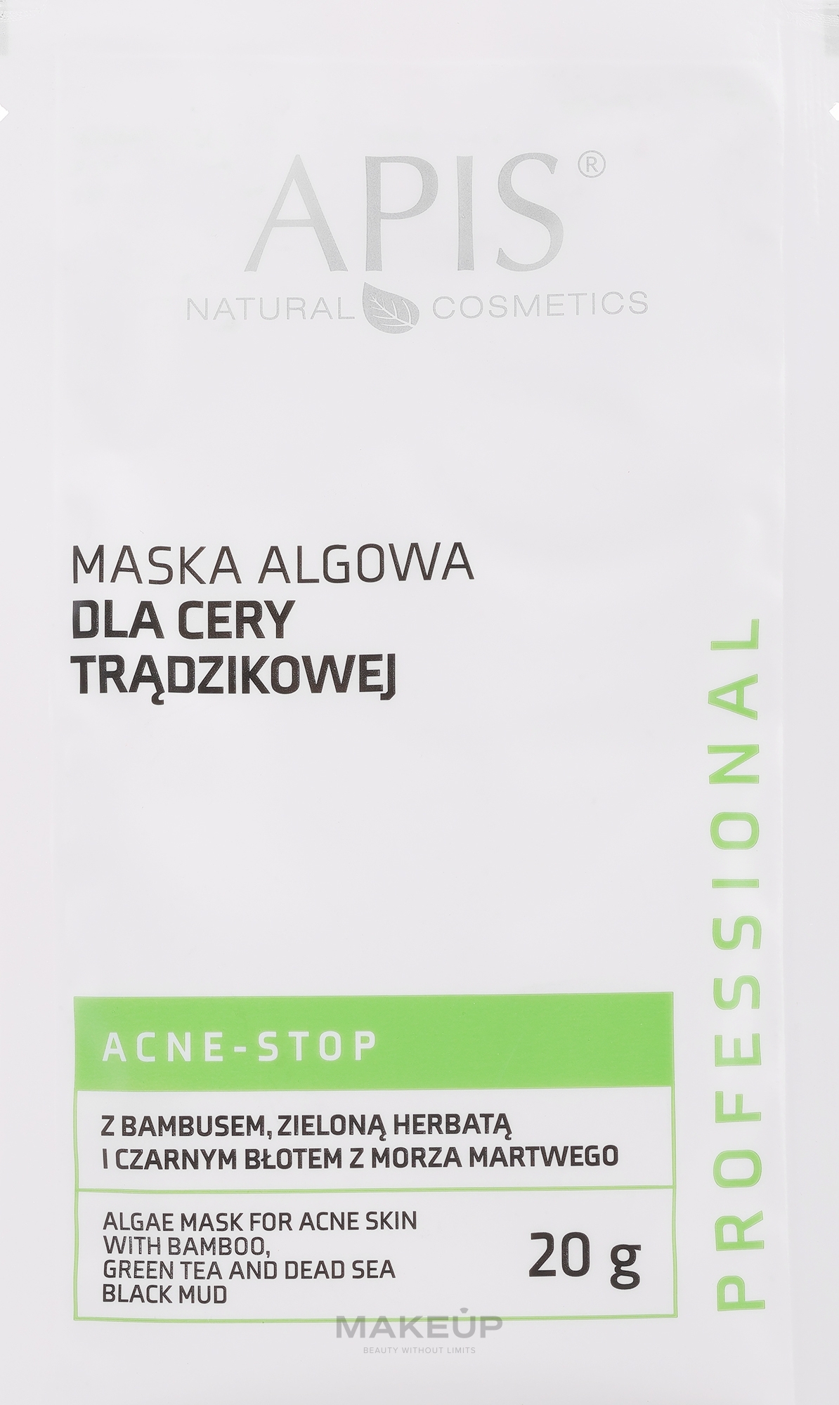 Альгінатна маска для проблемної шкіри обличчя - APIS Professional Algae Mask For Acne Skin (міні) — фото 20g