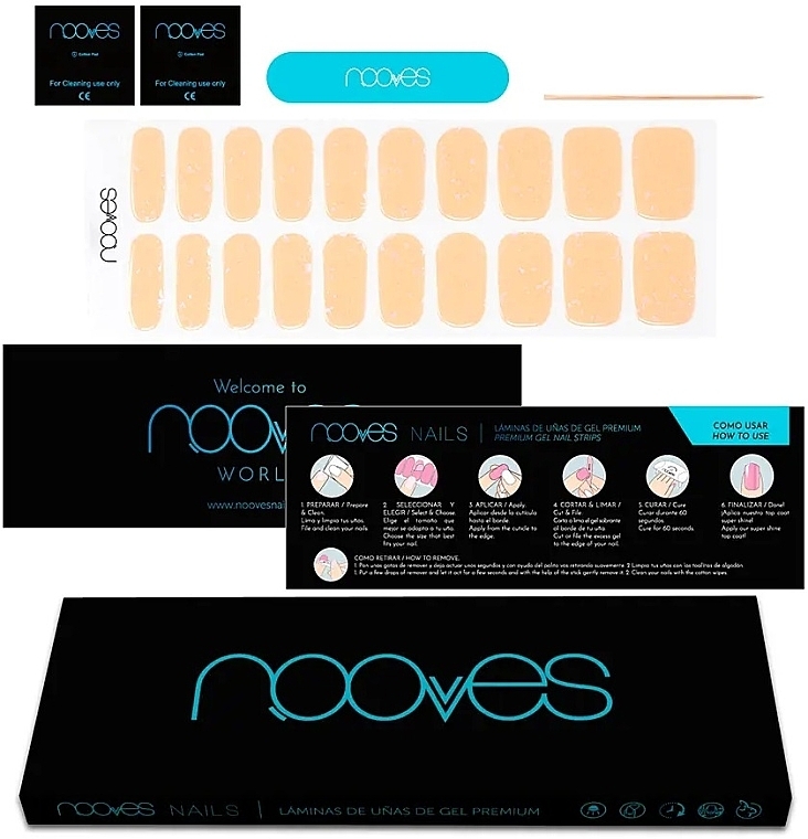 Набор гелевых наклеек для ногтей - Nooves Premium Luxe Peach Galettes Metallic — фото N2