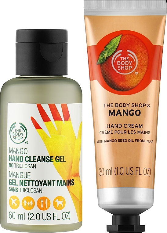 Набор "Манго" - The Body Shop High Five & Thrive Hand Cleanse Gift (h/cr/30ml + h/gel/60ml) — фото N2