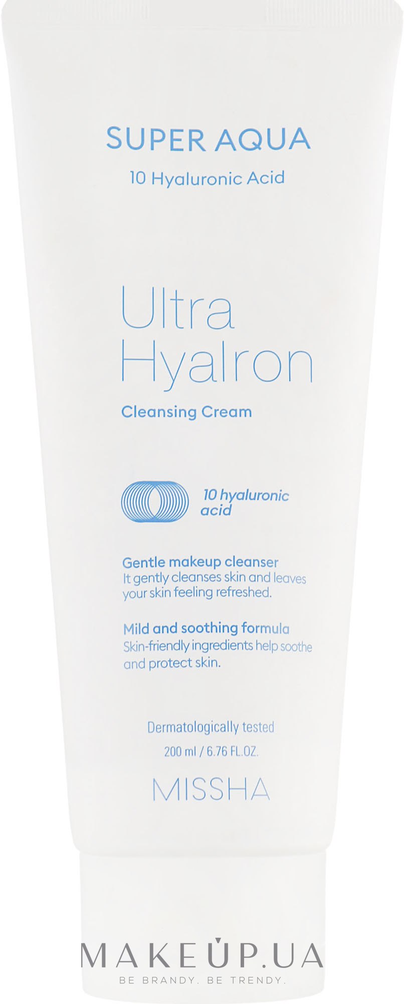 Очищувальний крем для обличчя з гіалуроновою кислотою - Missha Super Aqua Ultra Hyalron Cleansing Cream — фото 200ml
