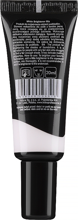 Засіб для коригування кольору тонального крему - Kobo Professional White Brightener Mix — фото N2