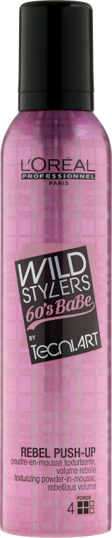 Пудровый мусс для волос - L'Oreal Professionnel Tecni Art Wild Stylers 60's Babe Rebel Push Up — фото N1