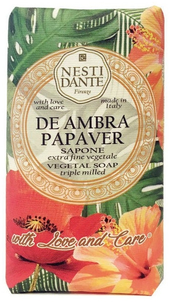 Мыло "Амбра и красный мак" - Nesti Dante With Love And Care De Ambra Papaver — фото N1
