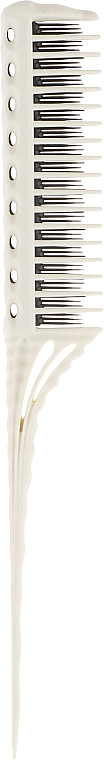 Расческа для начеса, 218 мм, белая - Y.S.Park Professional 150 Tail Combs White — фото N1