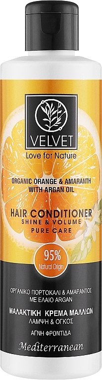 Кондиционер для волос "Shine & Volume" - Velvet Love for Nature Organic Orange & Amaranth Hair Conditioner — фото N1