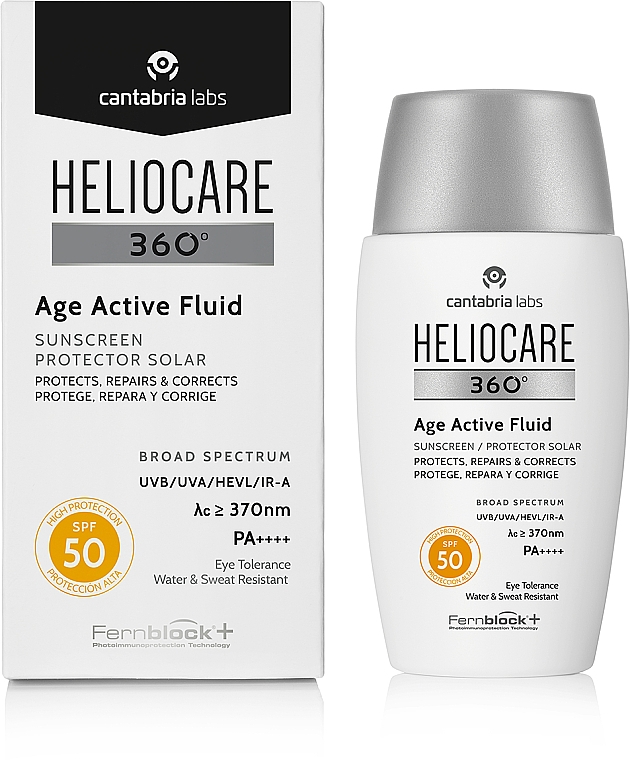 Легкий увлажняющий флюид для лица - Heliocare 360 Age Active Fluid SPF 50 — фото N2