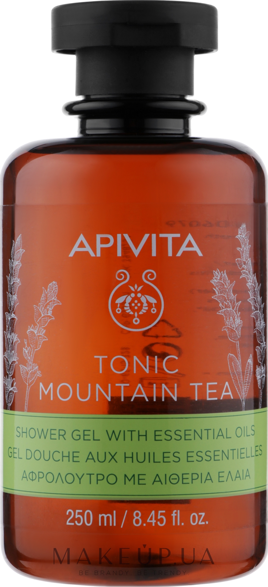 Гель для душу "Гірський чай" з ефірними оліями - Apivita Tonic Mountain Tea Shower Gel with Essential Oils — фото 250ml