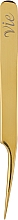 Парфумерія, косметика Пінцет прямий з нахилом 5А, у тубусі, золото - Vie De Luxe