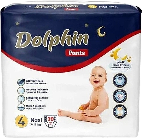 Детские подгузники-трусики 4 Maxi, 7-18 кг, 30 шт. - Dolphin — фото N1