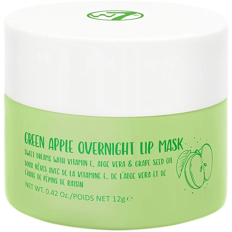 Ночная маска для губ "Зеленое яблоко" - W7 Green Apple Overnight Lip Mask — фото N1