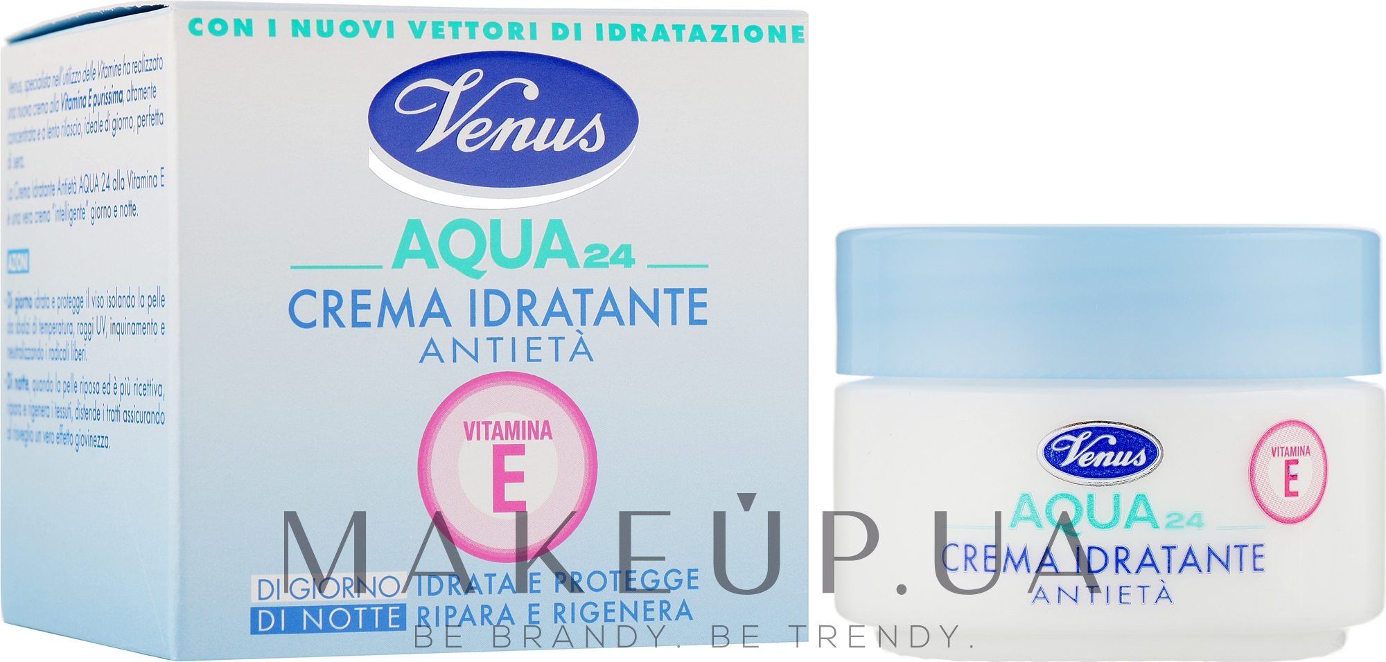 Увлажняющий, антивозрастной крем c витамином Е для лица - Venus Crema Idratante Antieta Aqua 24 Vitamina E  — фото 50ml