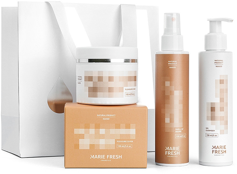 Подарунковий набір Naked Body Set - Marie Fresh Cosmetics Gift Naked Body Set (b/butter/100ml + b/mist/150ml + b/peel/150ml) 