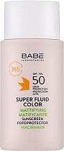 Солнцезащитный супер флюид ВВ с тонирующим и матирующим эффектом SPF 50 - Babe Laboratorios Sun Protection — фото N1