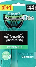 Одноразовые станки, 3 + 1 шт. - Wilkinson Sword Xtreme3 Sensitive — фото N1