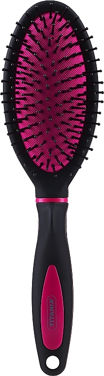 Щетка для волос, розово-черная - Titania Pneumatic Hair Brush  — фото N1