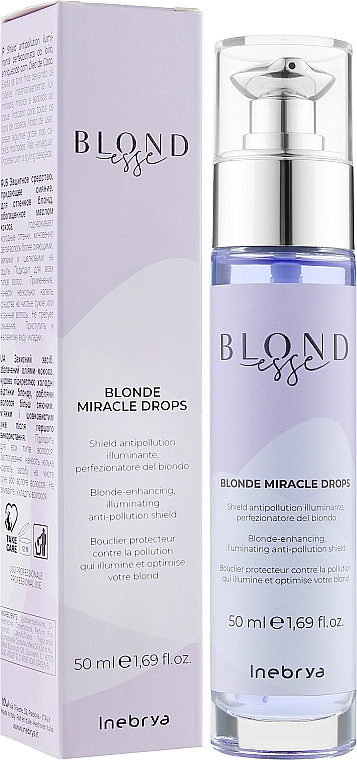 Сыворотка-капли для волос с кокосовым маслом - Inebrya Blondesse Blonde Miracle Drops — фото N2