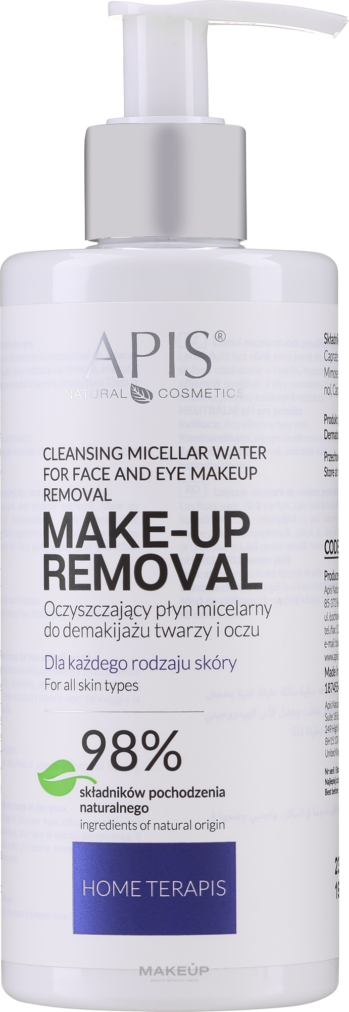 Мицеллярный флюид для снятия макияжа - APIS Professional Home TerApis Smoothing Cleansing Micellar Fluid — фото 300ml