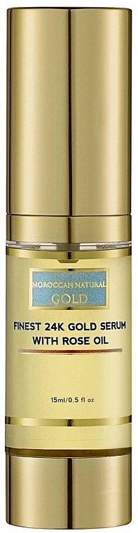 Сироватка для обличчя - Moroccan Natural Gold Finest 24k Gold Serum with Rose Oil — фото N1