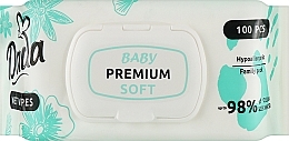 Дитячі вологі серветки з перших днів життя, з клапаном, 100 шт - Dada Premium Soft — фото N1