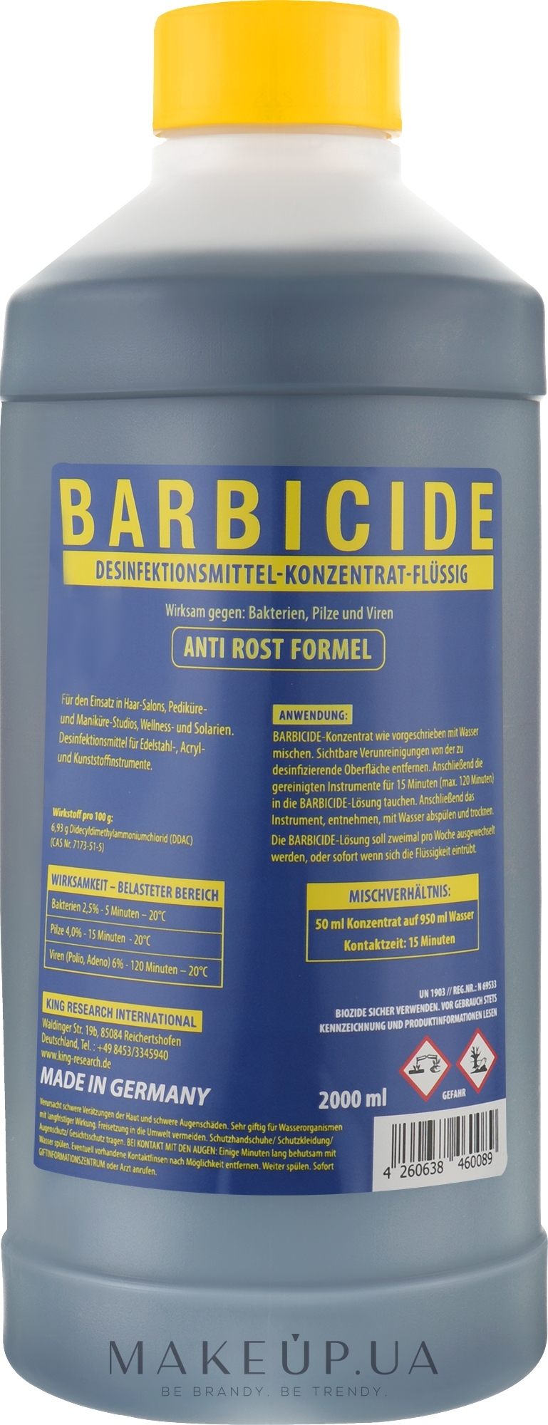 Жидкость для дезинфекции поверхностей - Barbicide Concentrate — фото 2000ml