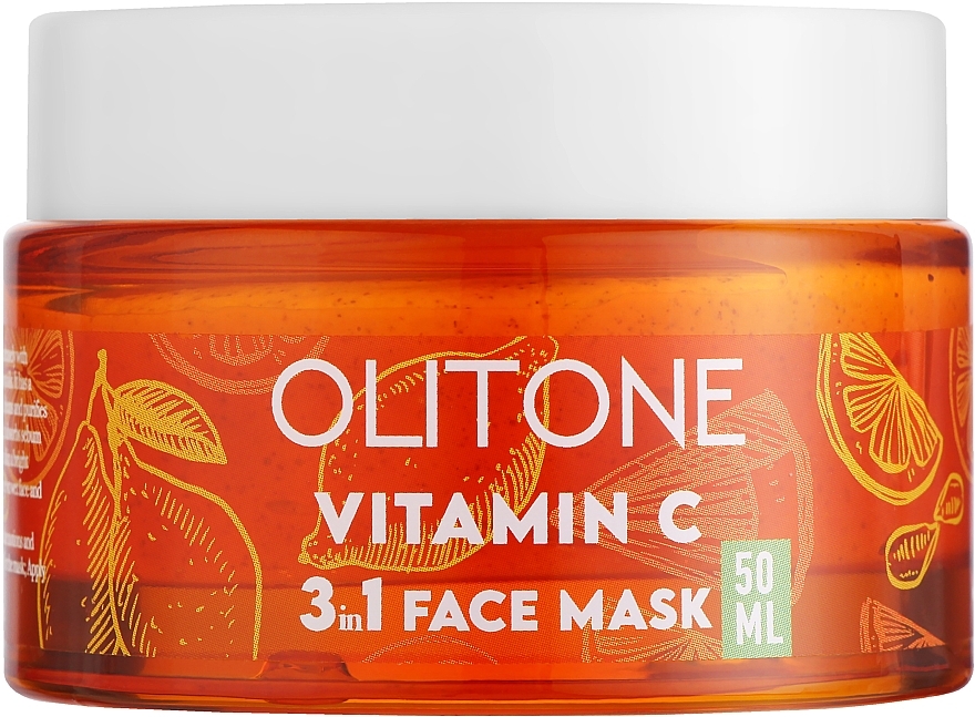 Осветляющая омолаживающая глиняная маска-скраб 3 в 1 - Olitone Vitamin C 3in1 Face Mask — фото N1