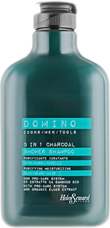 Шампунь-гель 3в1 с активированным углем - Helen Seward Domino Care 3 in 1 Charcoal Shower Shampoo — фото N1