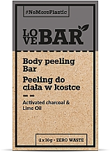 Парфумерія, косметика Концентрований пілінг для тіла "Активоване вугілля й олія лайма" - Love Bar Body Peeling Bar