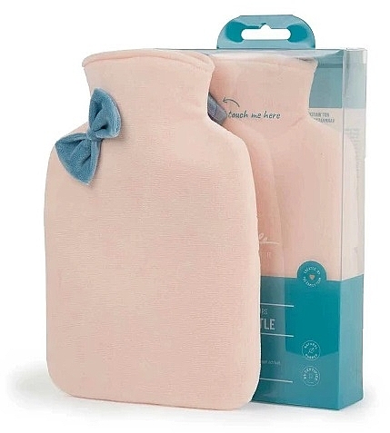 Грілка в оксамитовому чохлі, персикова - Isabelle Laurier Hot Water Bottle With Velvet Cover Peach — фото N2