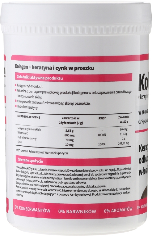 Комплекс для догляду за волоссям - Noble Health Collagen + Keratin + Zinc — фото N3