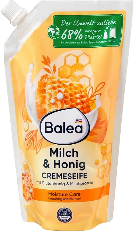Рідке крем-мило "Молоко & Мед" - Balea Creme Seife Milch & Honig (змінний блок) — фото N1