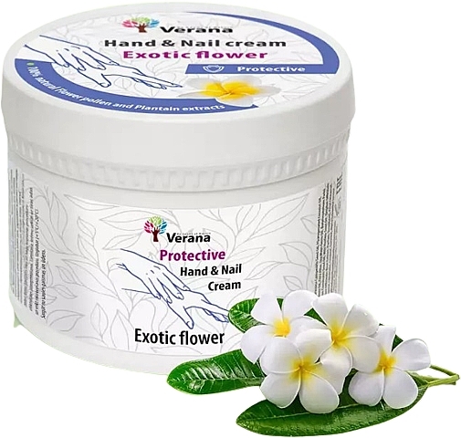 Защитный крем для рук и ногтей "Экзотический цветок" - Verana Protective Hand & Nail Cream Exotic Flower — фото N1