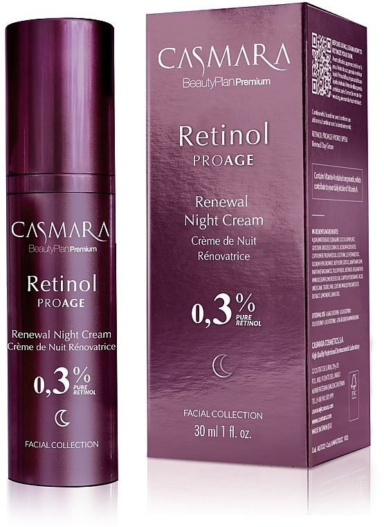 Оновлювальний нічний крем із ретинолом 0,3% - Casmara Retinol Proage Renewal Night Cream — фото N1