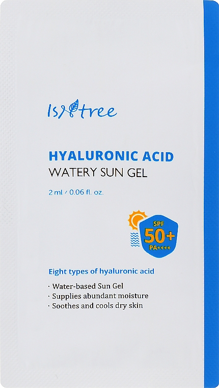 Гель солнцезащитный увлажняющий - Isntree Hyaluronic Acid Watery Sun Gel SPF 50+ PA++++ (пробник) — фото N1