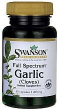 Парфумерія, косметика Харчова добавка "Часник", 400 мг - Swanson Full Spectrum Garlic