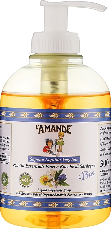 Жидкое мыло из органических цветов и ягод Сардинии - L'Amande Liquid Soap of Organic Sardinia Flowers and Berries — фото N1