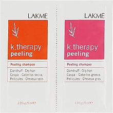 Набір пробників - Lakme K.Therapy Peeling (shmp/10ml + shmp/10ml) — фото N2