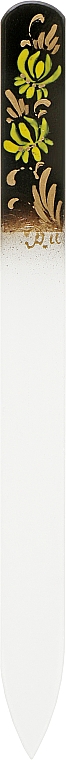 Пилочка стеклянная 95-1352, с ручной росписью «Салатовые цветочки», 135мм - SPL — фото N1