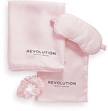 Набір для сну, 3 предмети, рожевий - Revolution Haircare The Beauty Sleep Satin — фото N1
