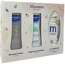 Духи, Парфюмерия, косметика Набор - Mustela Bebe (shm/200ml + bath/200ml + towel/1pc)