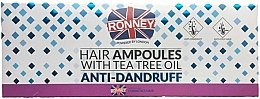 Парфумерія, косметика Ампули від лупи для волосся - Ronney Professional Hair Ampoules With Tea Tree Anti-Dandruff