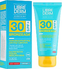 Духи, Парфюмерия, косметика Солнцезащитный крем для лица и зоны декольте SPF 30 - Librederm Bronzeada Sun Protection Face&Decollete Cream SPF 30